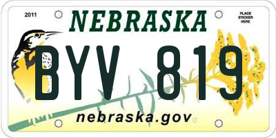 NE license plate BYV819
