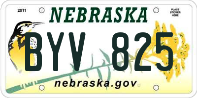 NE license plate BYV825