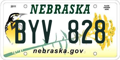 NE license plate BYV828