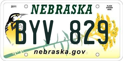 NE license plate BYV829