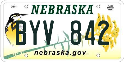 NE license plate BYV842