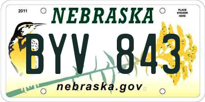 NE license plate BYV843