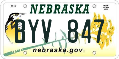 NE license plate BYV847