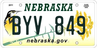 NE license plate BYV849