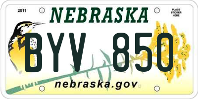 NE license plate BYV850