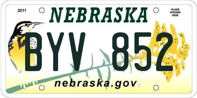 NE license plate BYV852