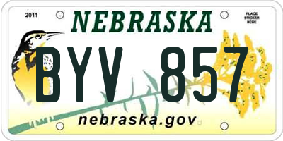 NE license plate BYV857