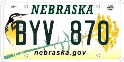 NE license plate BYV870