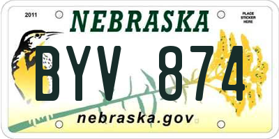 NE license plate BYV874