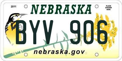 NE license plate BYV906