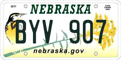 NE license plate BYV907