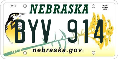 NE license plate BYV914
