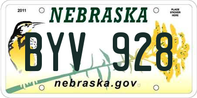 NE license plate BYV928