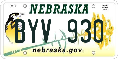 NE license plate BYV930