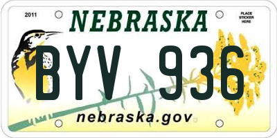 NE license plate BYV936
