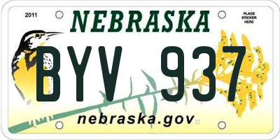 NE license plate BYV937
