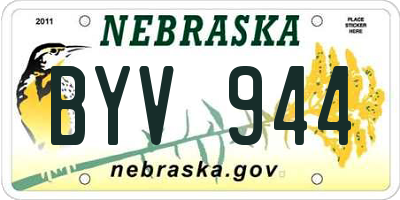 NE license plate BYV944