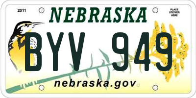NE license plate BYV949