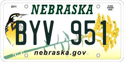 NE license plate BYV951