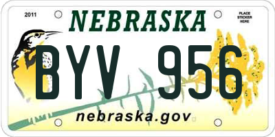 NE license plate BYV956