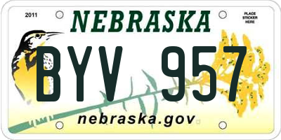 NE license plate BYV957