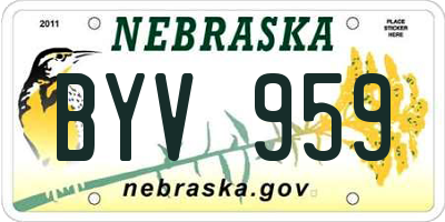 NE license plate BYV959