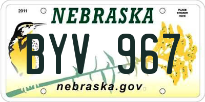 NE license plate BYV967