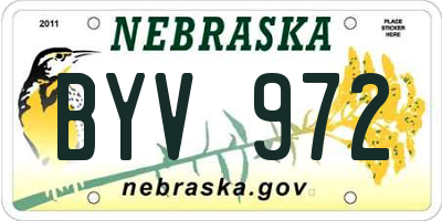 NE license plate BYV972