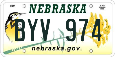 NE license plate BYV974