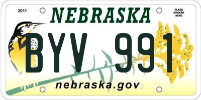NE license plate BYV991