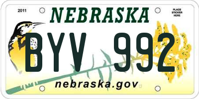 NE license plate BYV992