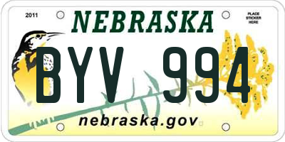 NE license plate BYV994