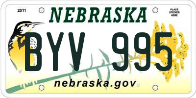 NE license plate BYV995