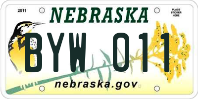 NE license plate BYW011