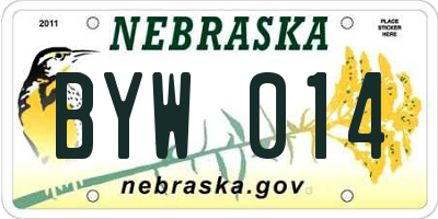 NE license plate BYW014