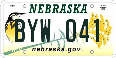 NE license plate BYW041