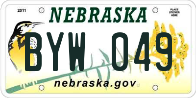 NE license plate BYW049