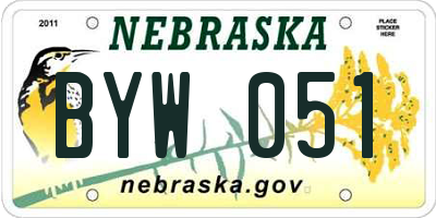 NE license plate BYW051