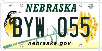 NE license plate BYW055