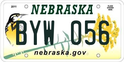 NE license plate BYW056