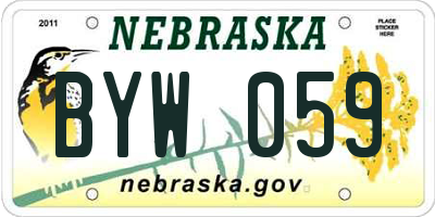 NE license plate BYW059