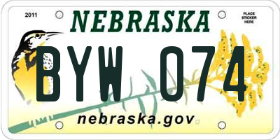 NE license plate BYW074