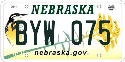 NE license plate BYW075