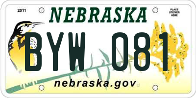 NE license plate BYW081
