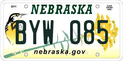 NE license plate BYW085