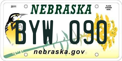 NE license plate BYW090
