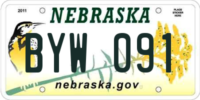 NE license plate BYW091