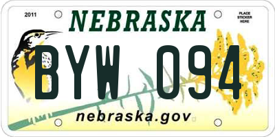 NE license plate BYW094