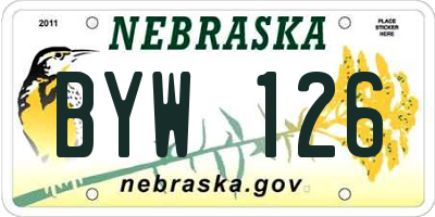 NE license plate BYW126