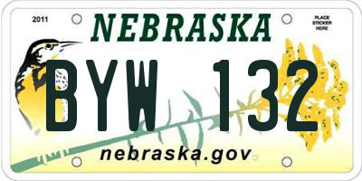 NE license plate BYW132